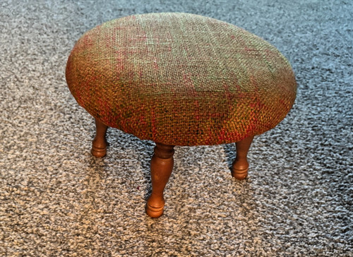 Vintage upholstered footstool - vintage,