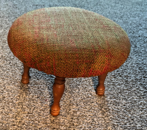Vintage upholstered footstool - vintage,