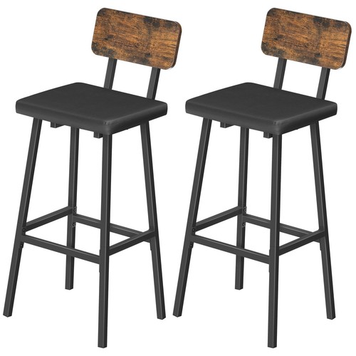 Black bar stools set pu - set,